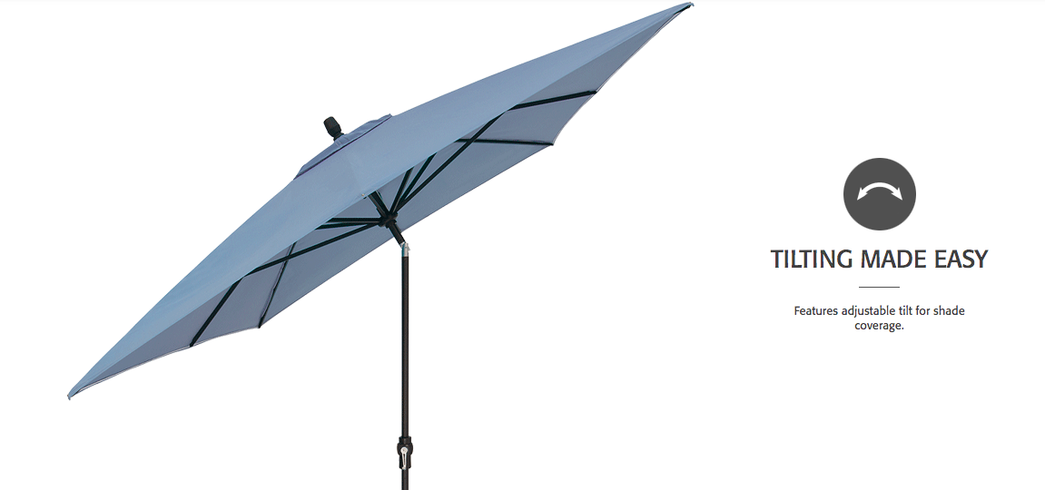 Protege Casual Outdoor Patio Furniture 8 X 10 Auto Tilt Market Umbrella