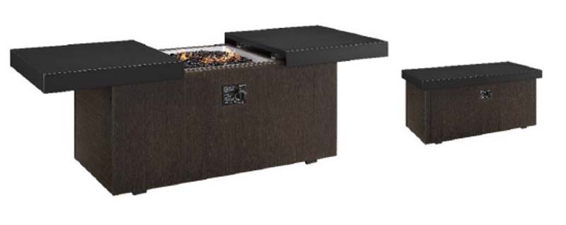 Nevis Functional Rectangular Fire Table, Plank And Hide Outdoor Furniture
